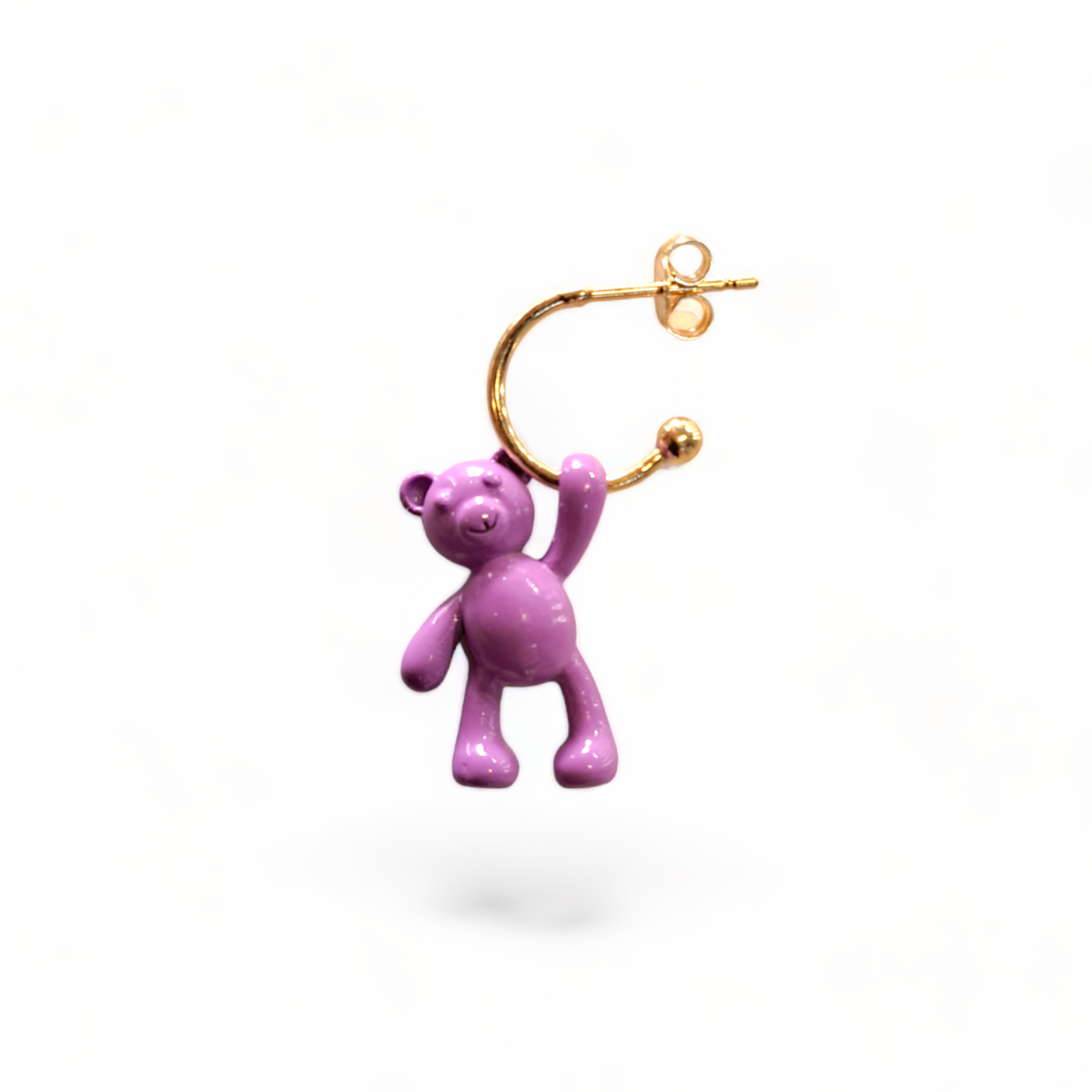 Signature | Cool Kids | Purple Bear Earring | GPS 925 &amp; Brass