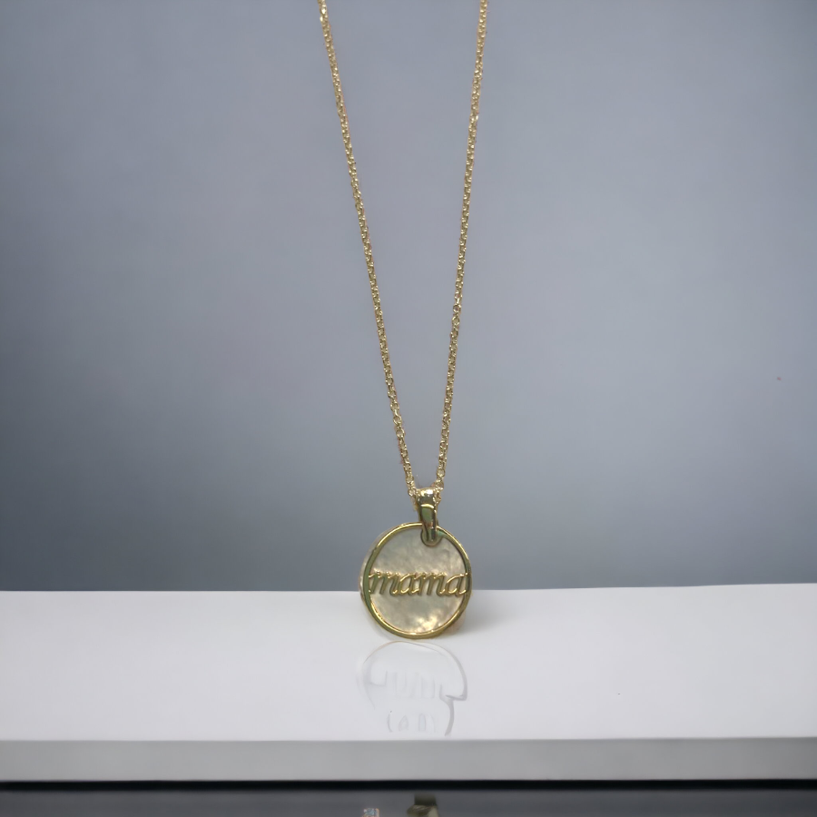 Vernus | Mama II Necklace | Mother of Pearl | Gold Plated 925 Silver