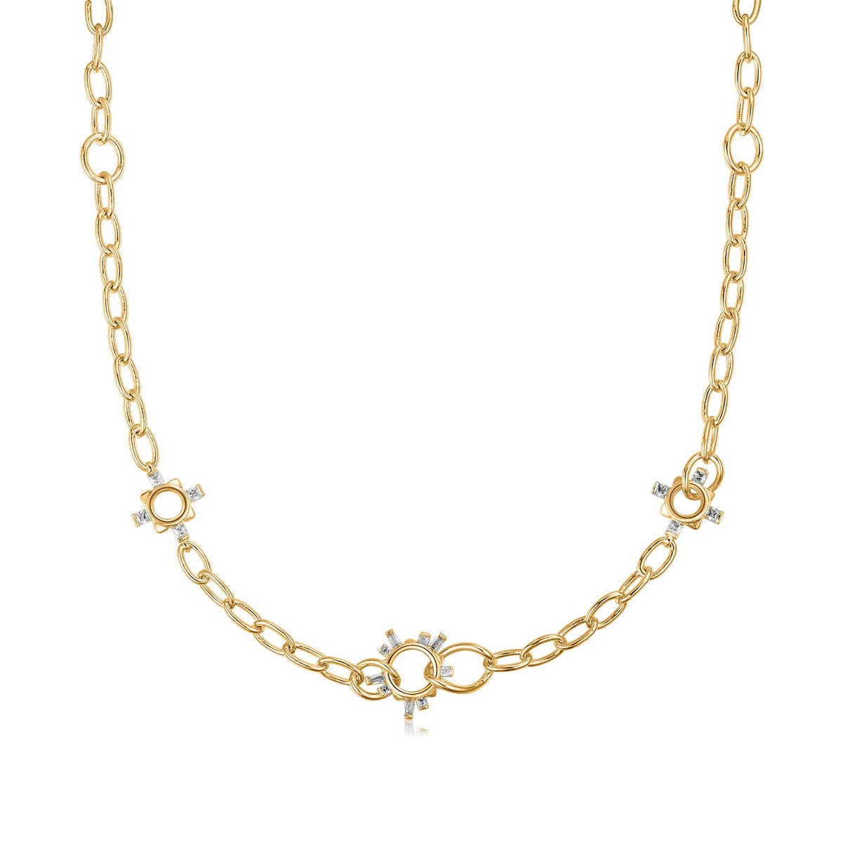 Lucina | Coconut Necklace | White CZ | 14K Gold Plated Brass
