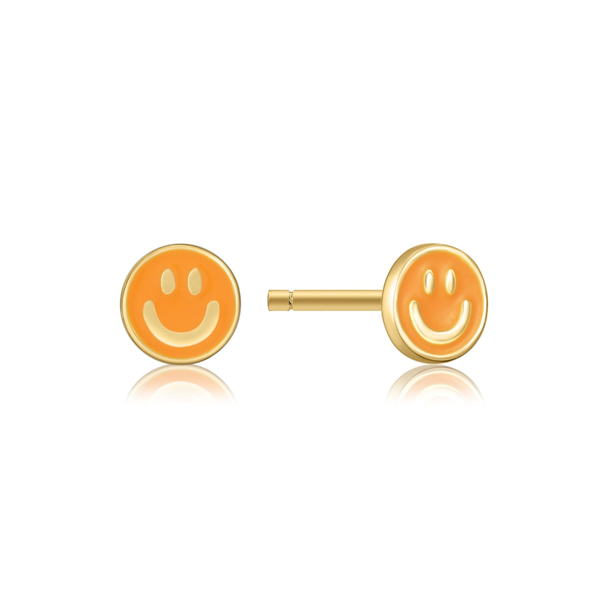 Happy Kids II | Mandarine Single Earring | Orange Enamel | 14K Gold Plated 925 Silver