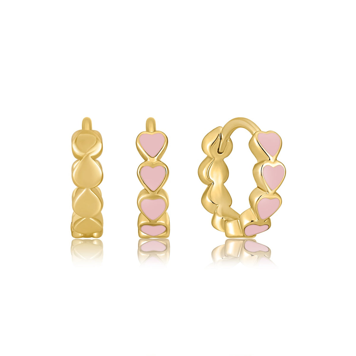 Happy Kids II | Nectarine Single Earring | Pink Enamel | 14K Gold Plated 925 Silver