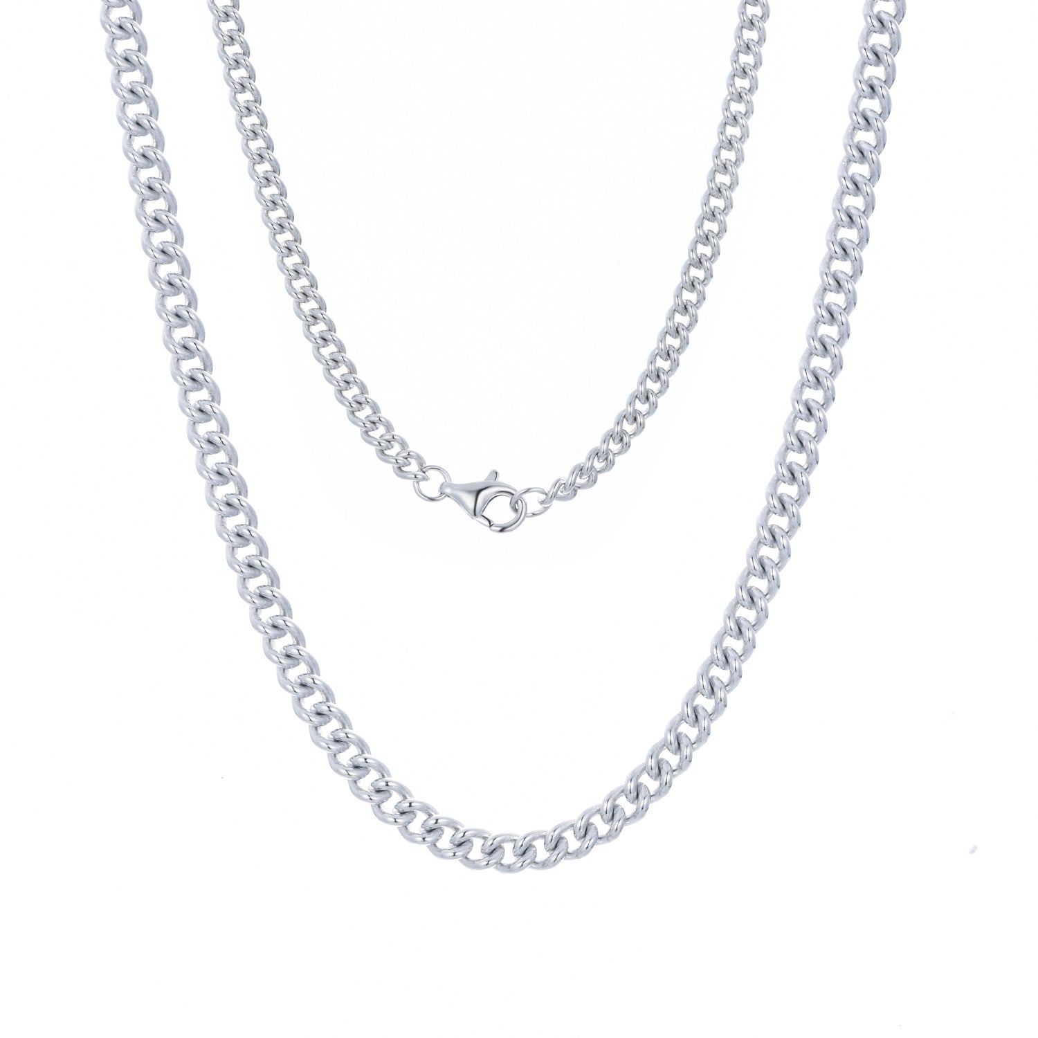 AEON II | Chicago Chain Necklace | Rhodium Plated 925 Silver