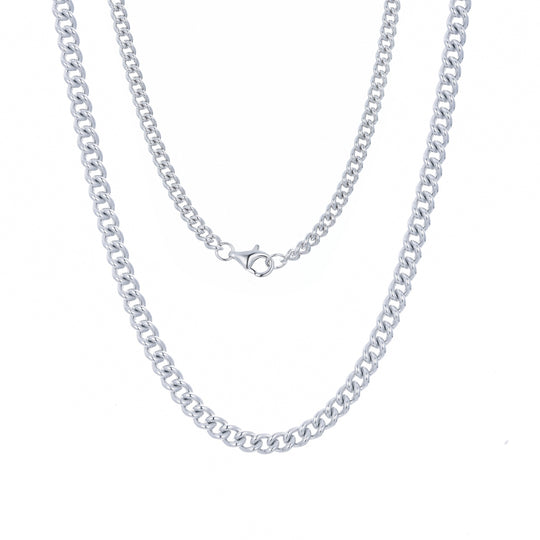 AEON II | Chicago Chain Necklace | Rhodium Plated 925 Silver