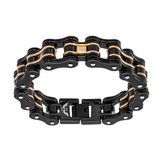 Aeon | Amsterdam Bracelet | Black and Gold Ion Plated Stainless Steel