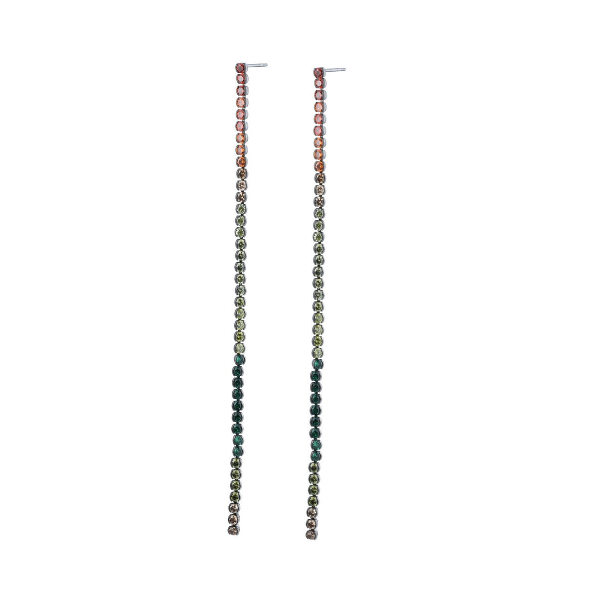 Ferentina | Macaron Earrings | 925 Silver | Multicolor CZ | Black Rhodium Plated