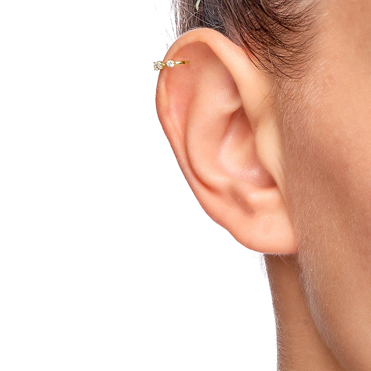 Poena | Dolcedorme Earclip | White CZ | 14K Gold Plated 925 Silver