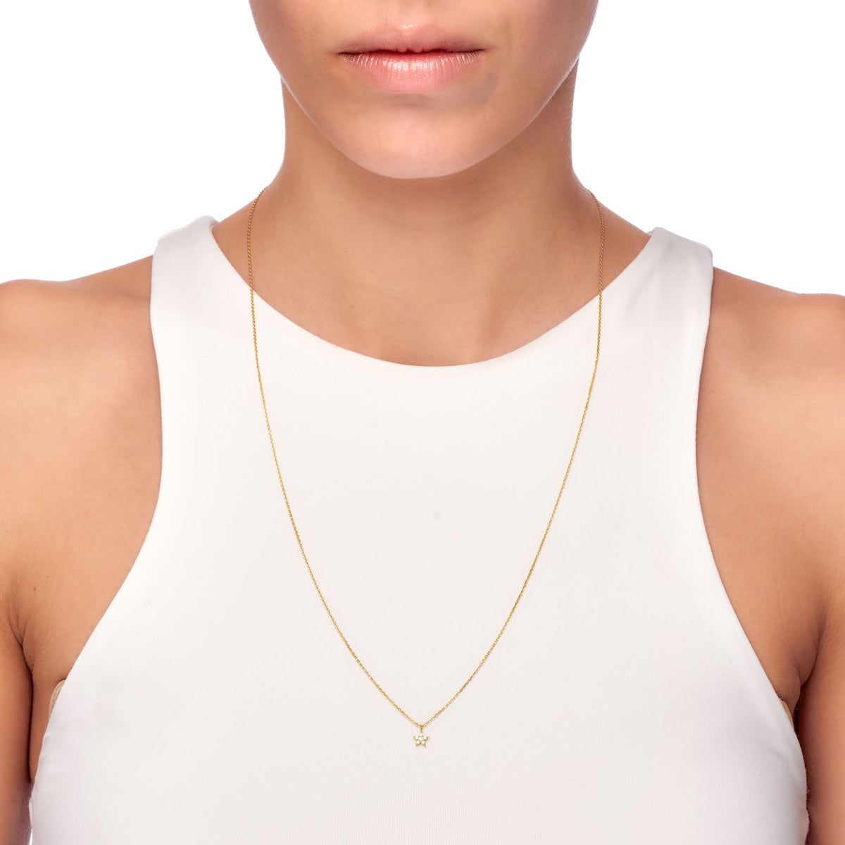 Mellonia | Pawpaw Necklace | White CZ | Gold Plated 925 Silver