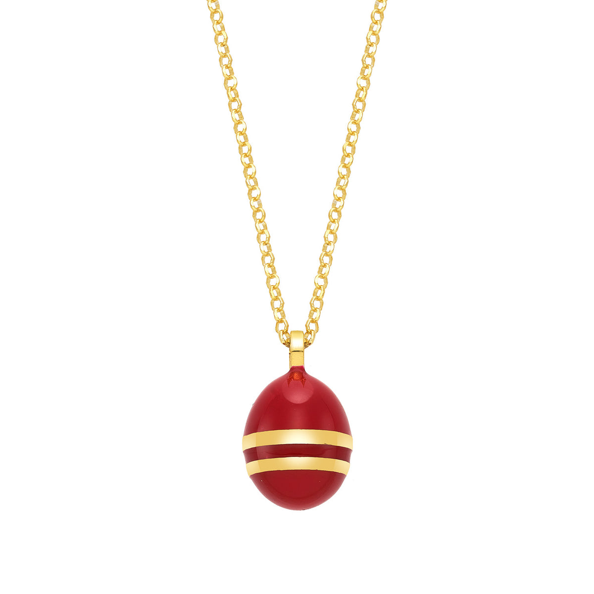 Easter Egg Classic Red | Enamel | 18K Gold Plated 925 Silver