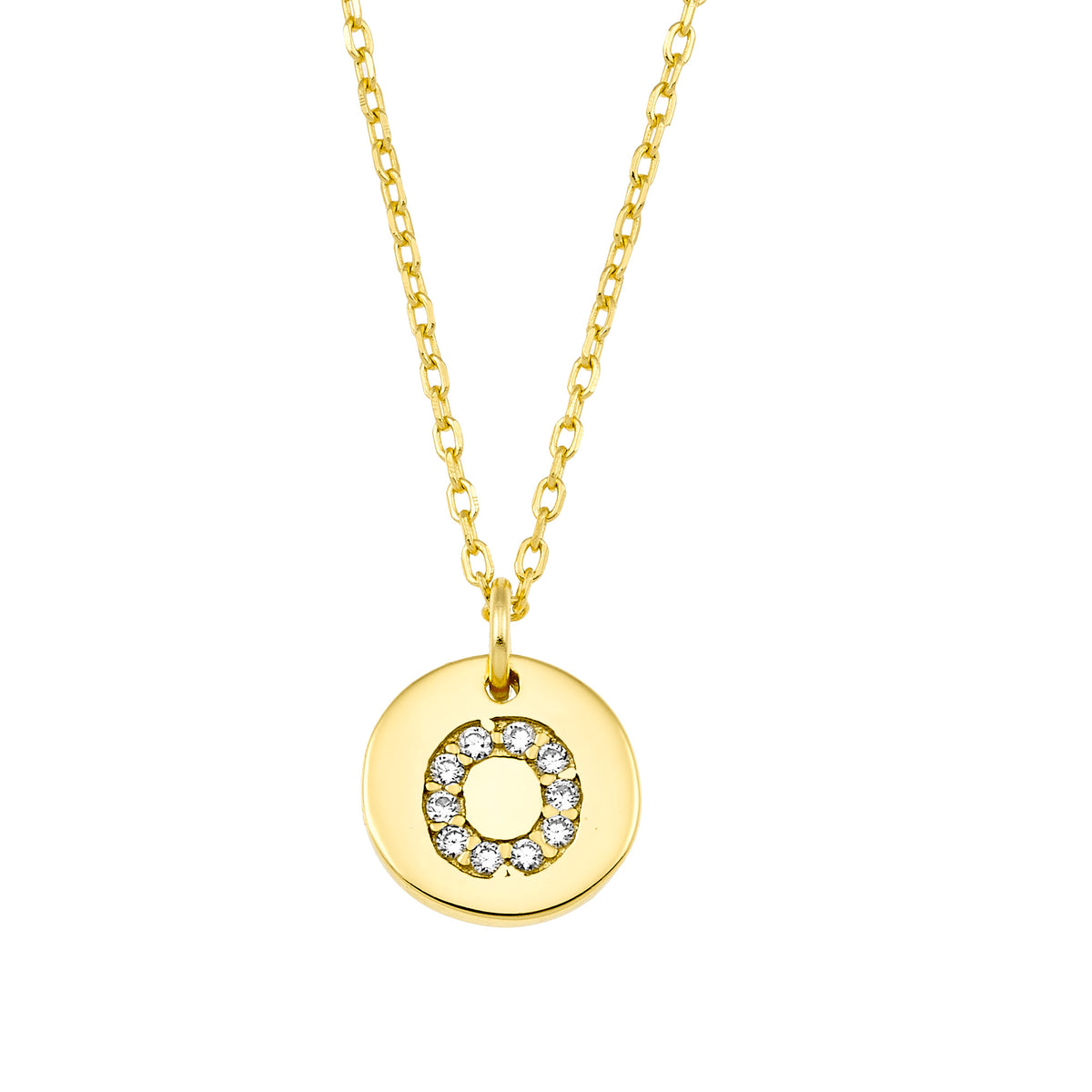 Magna | O Letter Necklace | White CZ | 18K Gold Plated 925 Silver