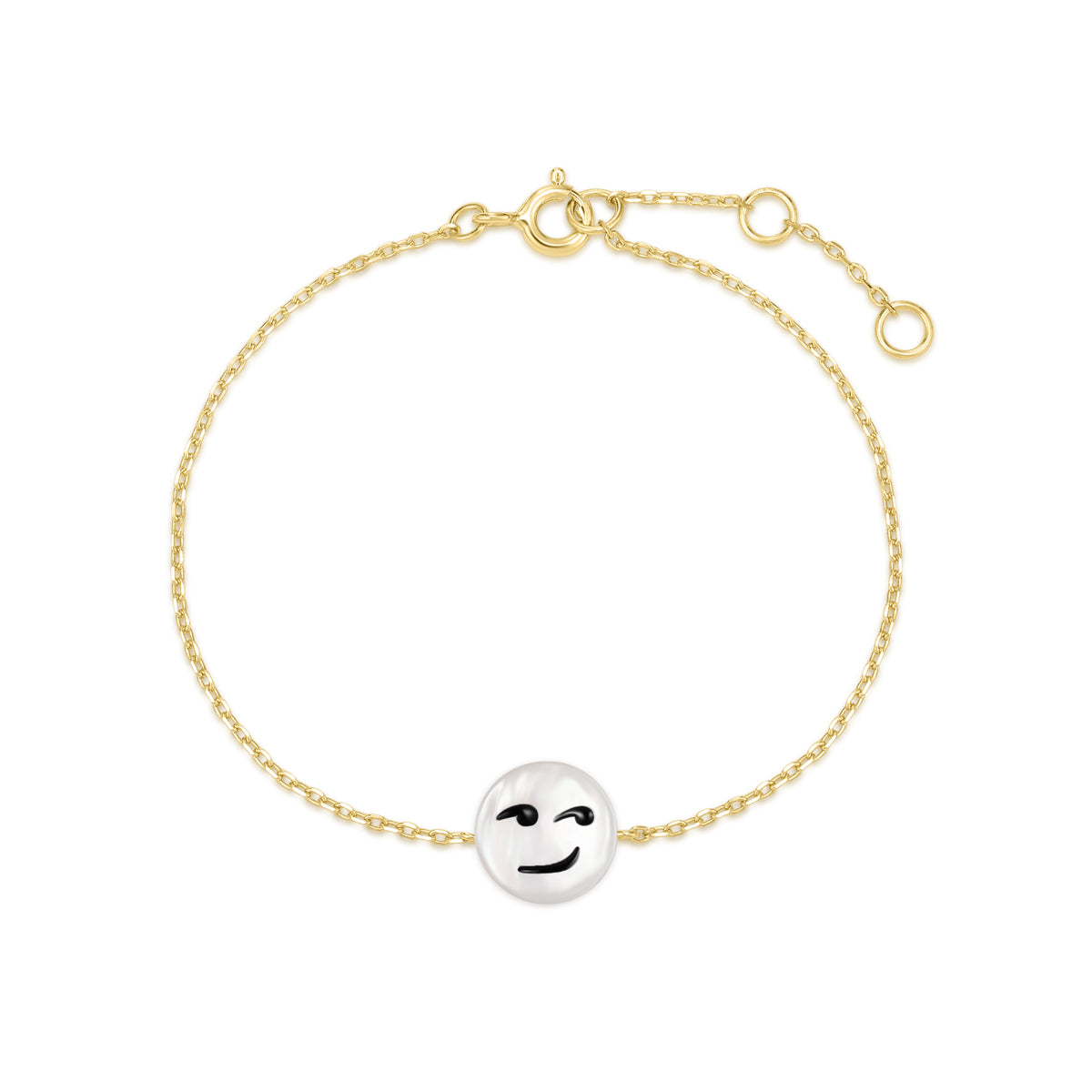 Happy Kids | Smirk Bracelet | White Mother of Pearl | 14K Gold Plated 925 Silver