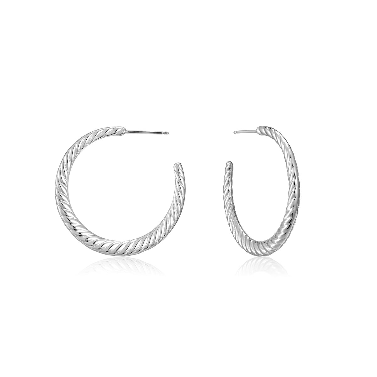 Poena | Mauna Loa Earring | White Rhodium Plated 925 Silver