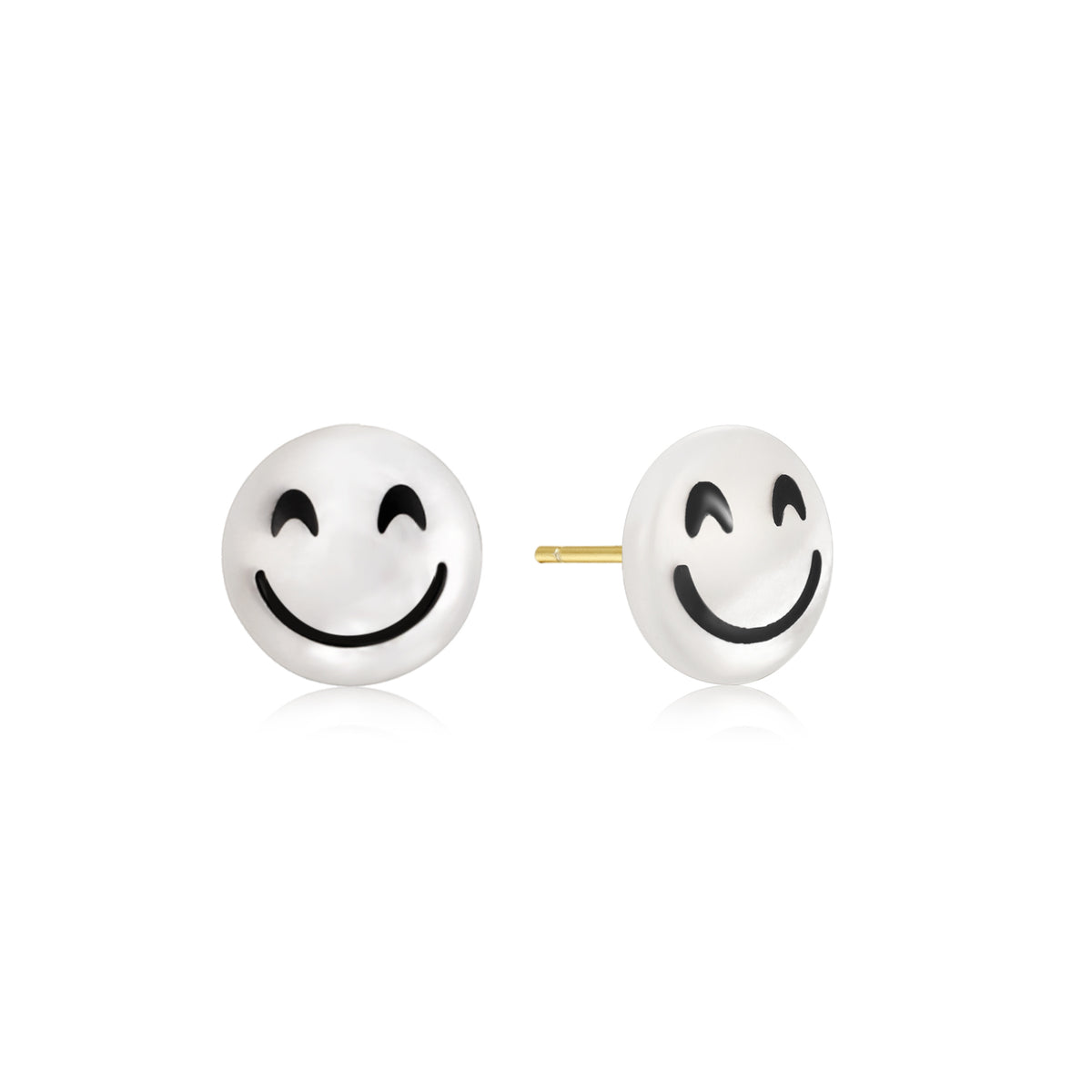 Happy Kids | Smile Single Stud | White Mother of Pearl | 14K Gold Plated 925 Silver