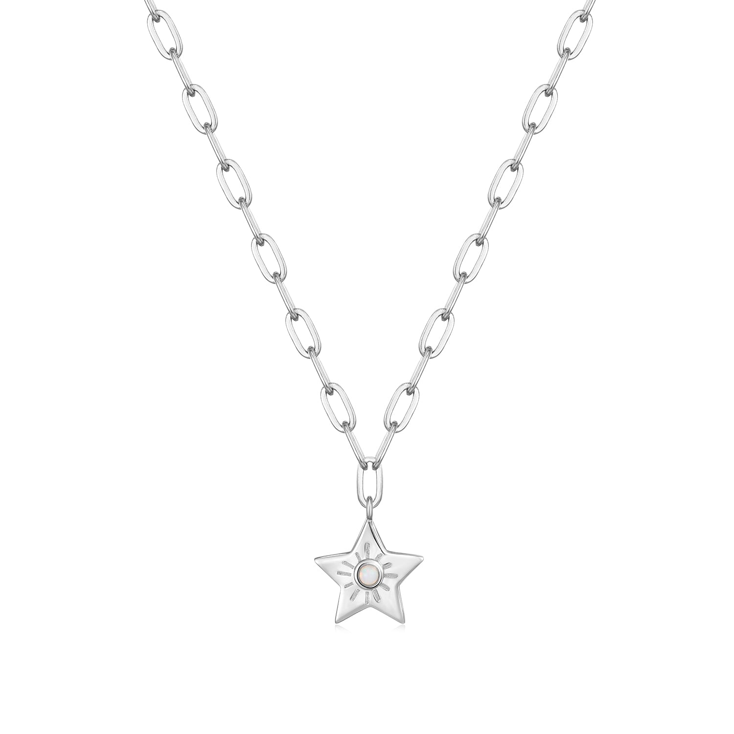 Mellonia | Pedalai Necklace | Opal | White Rhodium Plated 925 Silver