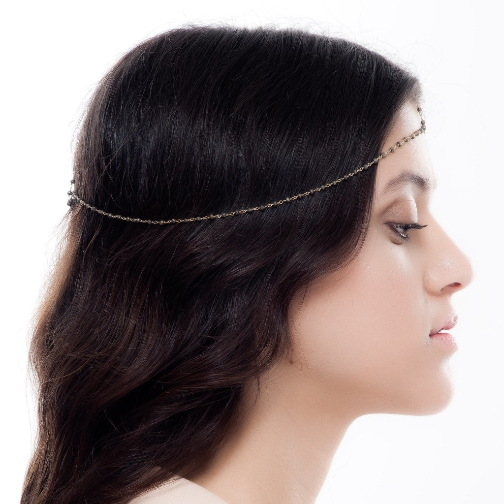 Corpus Hair Wreath - Pyrite - Gold Plated Silver - Spirito Rosa | Βραβευμένα Κοσμήματα σε Απίστευτες Τιμές